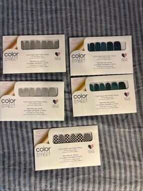 Color Street Nail Polish Strips - Black, Teal & White Patterns